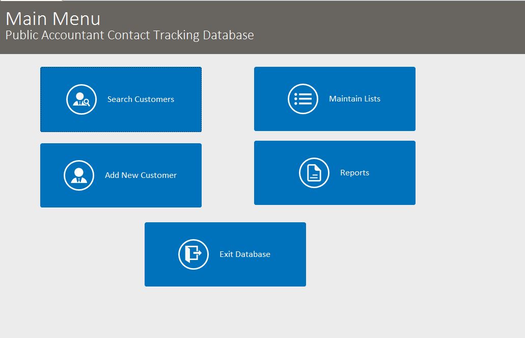 Public Accountant Contact Tracking Database Template | Contact Database